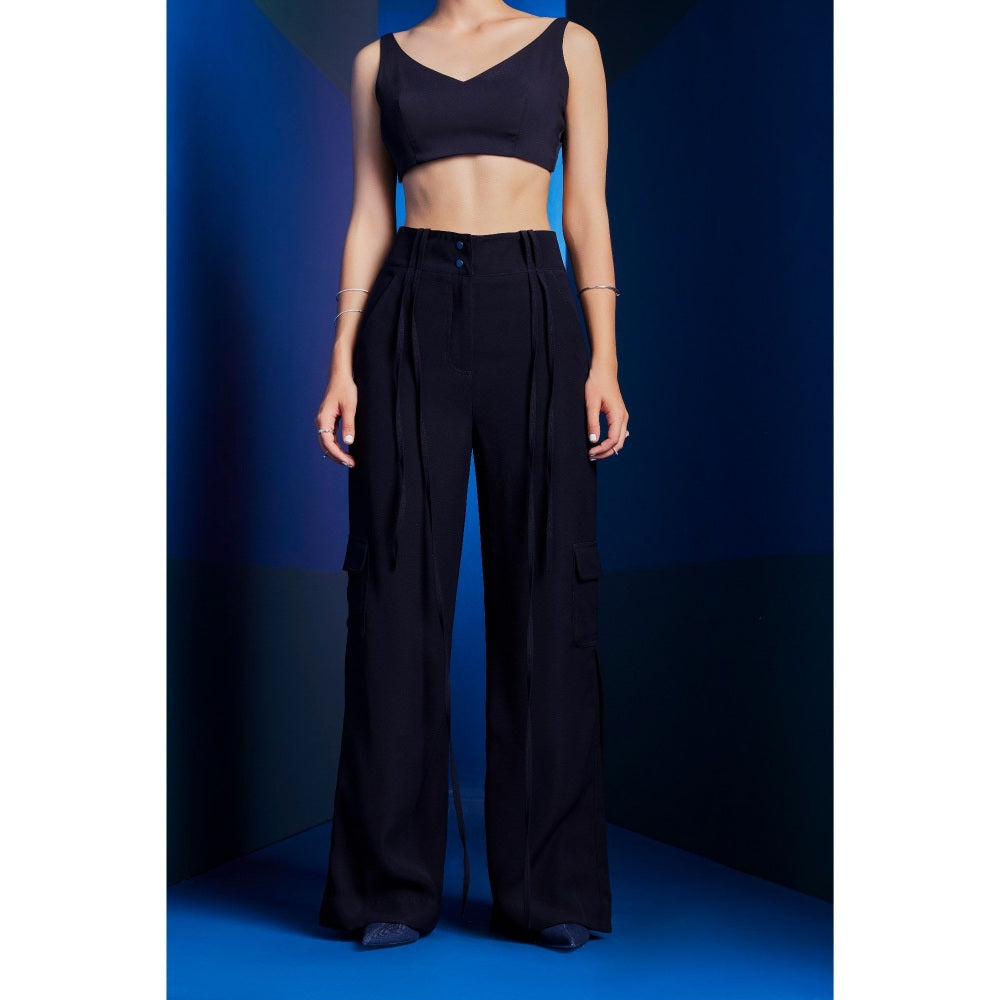 The Dapper Lady Milan Black Solid Pant