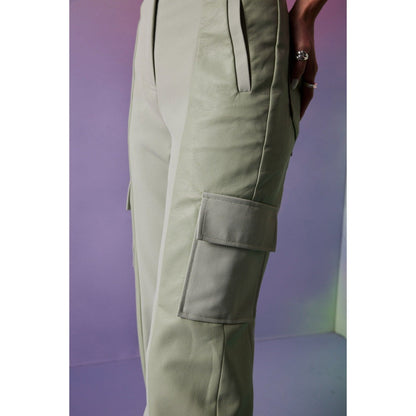 The Dapper Lady Rome Green Solid Pant