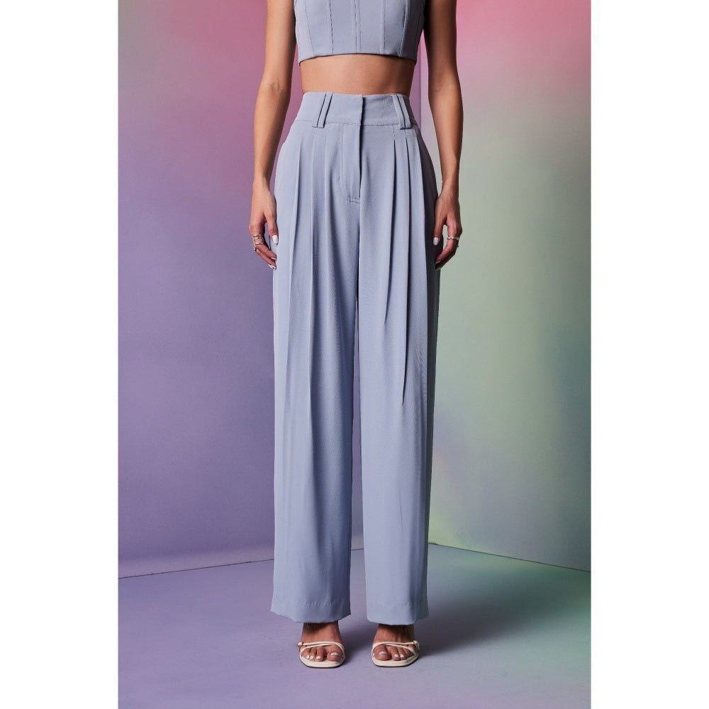 The Dapper Lady Sydney Blue Solid Pant