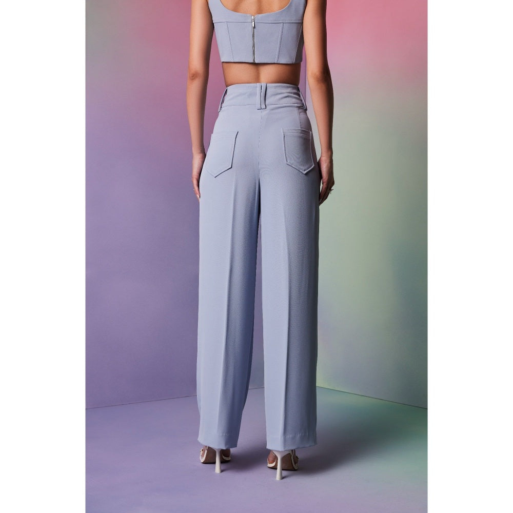 The Dapper Lady Sydney Blue Solid Pant