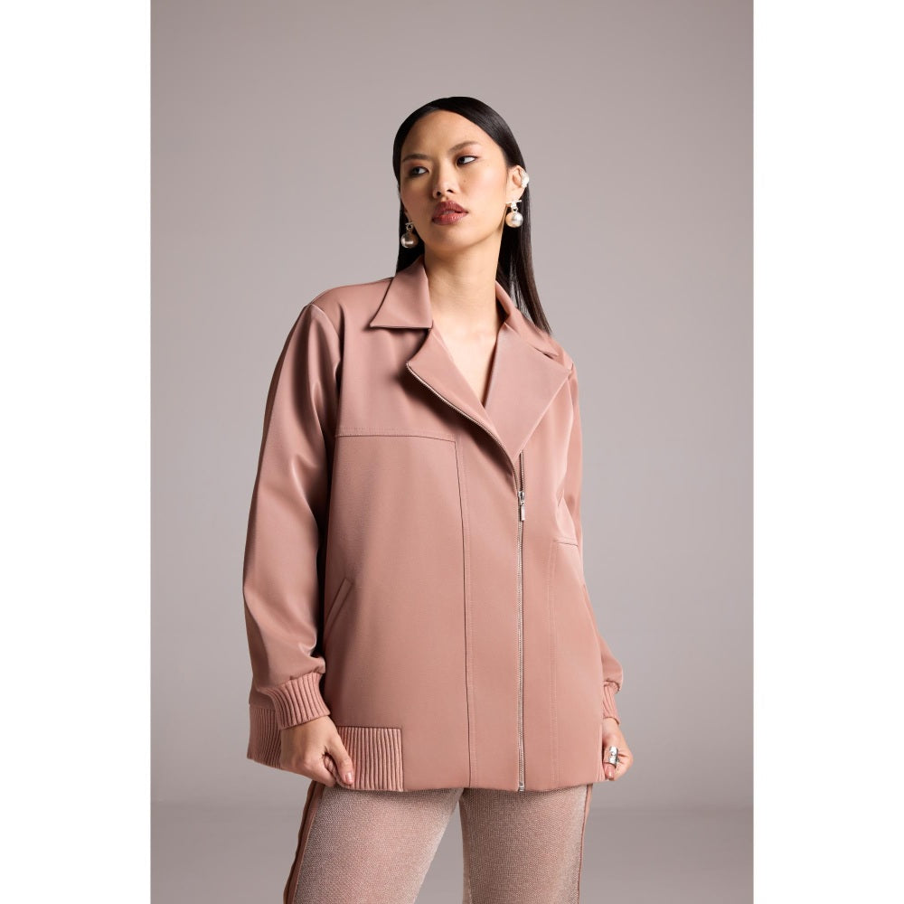 The Dapper Lady Pink Rosa Leather Jacket