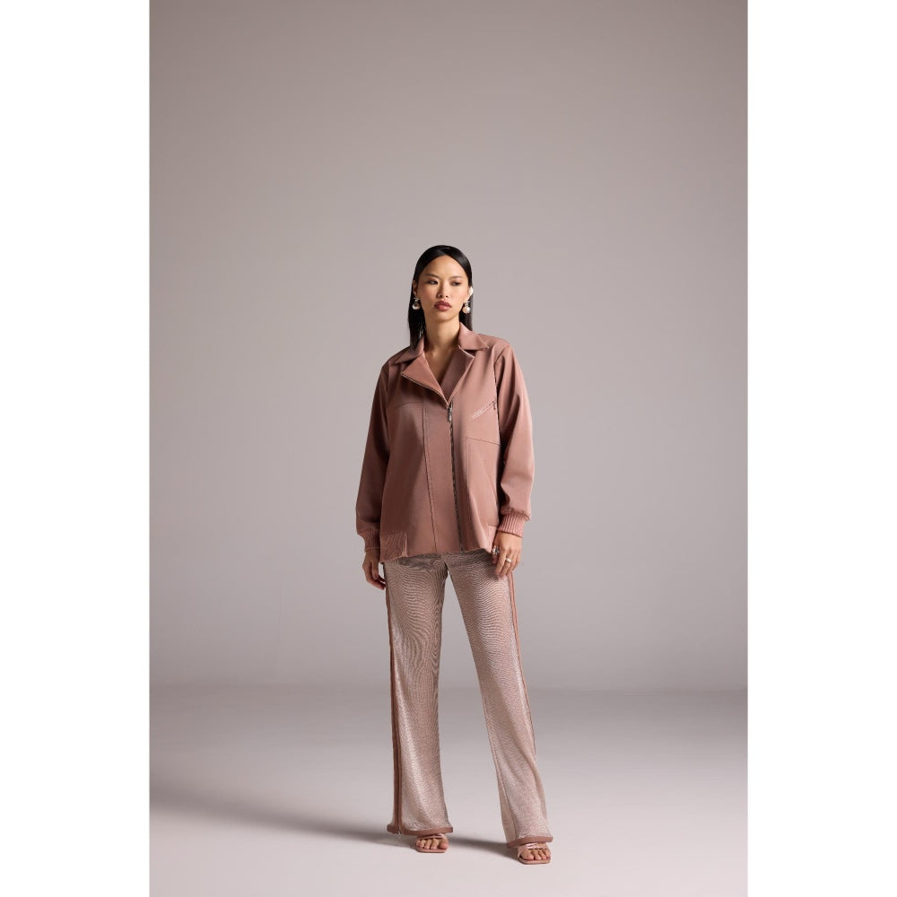 The Dapper Lady Pink Rosa Leather Jacket
