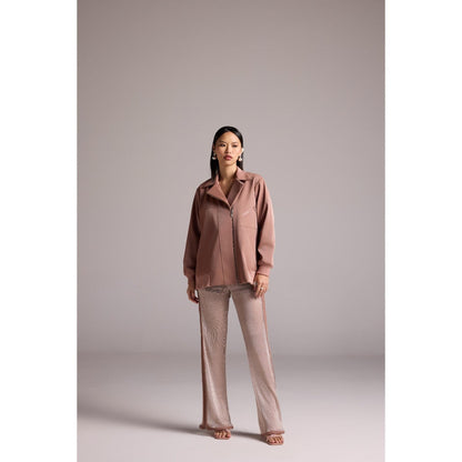 The Dapper Lady Pink Rosa Leather Jacket