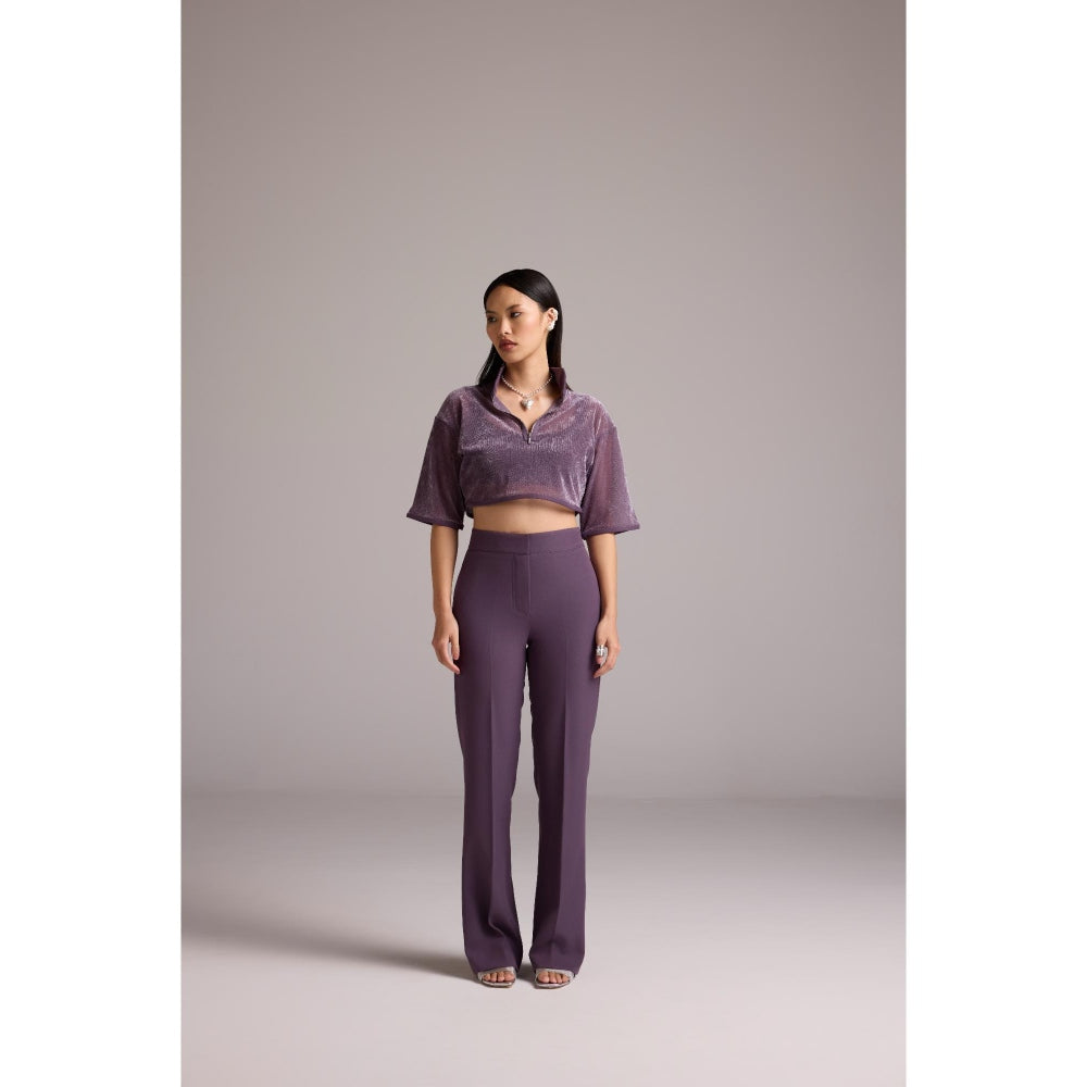 The Dapper Lady Purple Aria Flared Pant