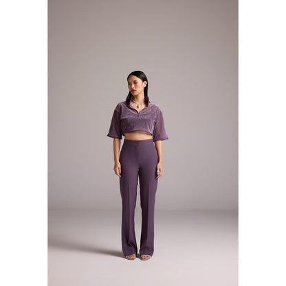The Dapper Lady Purple Aria Flared Pant