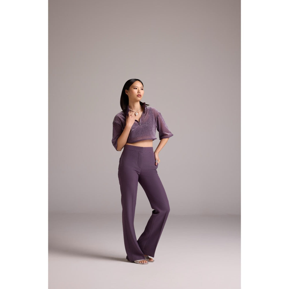 The Dapper Lady Purple Aria Flared Pant