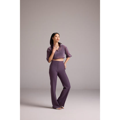 The Dapper Lady Purple Aria Flared Pant
