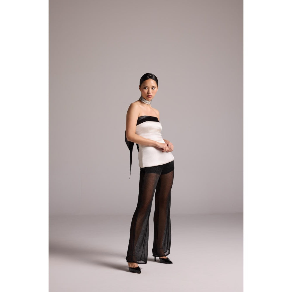 The Dapper Lady Black Vera Sheer Pant