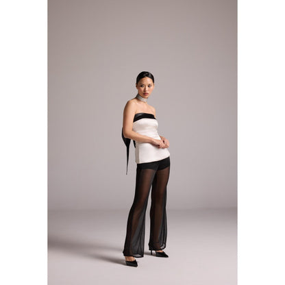 The Dapper Lady Black Vera Sheer Pant