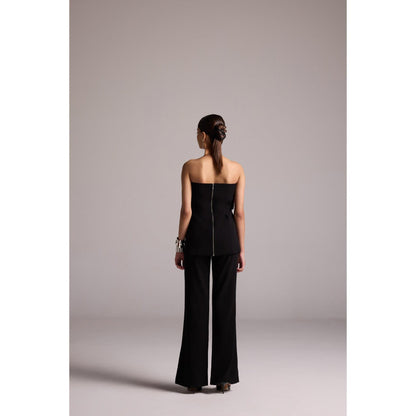 The Dapper Lady Black Sienna Flared Pant