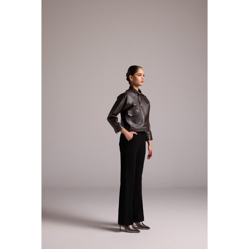 The Dapper Lady Brown Chocolate Asymmetric Jacket