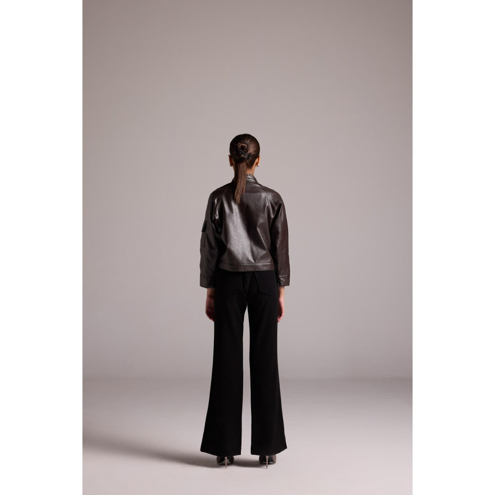 The Dapper Lady Brown Chocolate Asymmetric Jacket