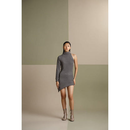 The Dapper Lady Olive Asymmetric Mini Dress