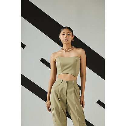The Dapper Lady Jade Asymmetric Corset with Pants