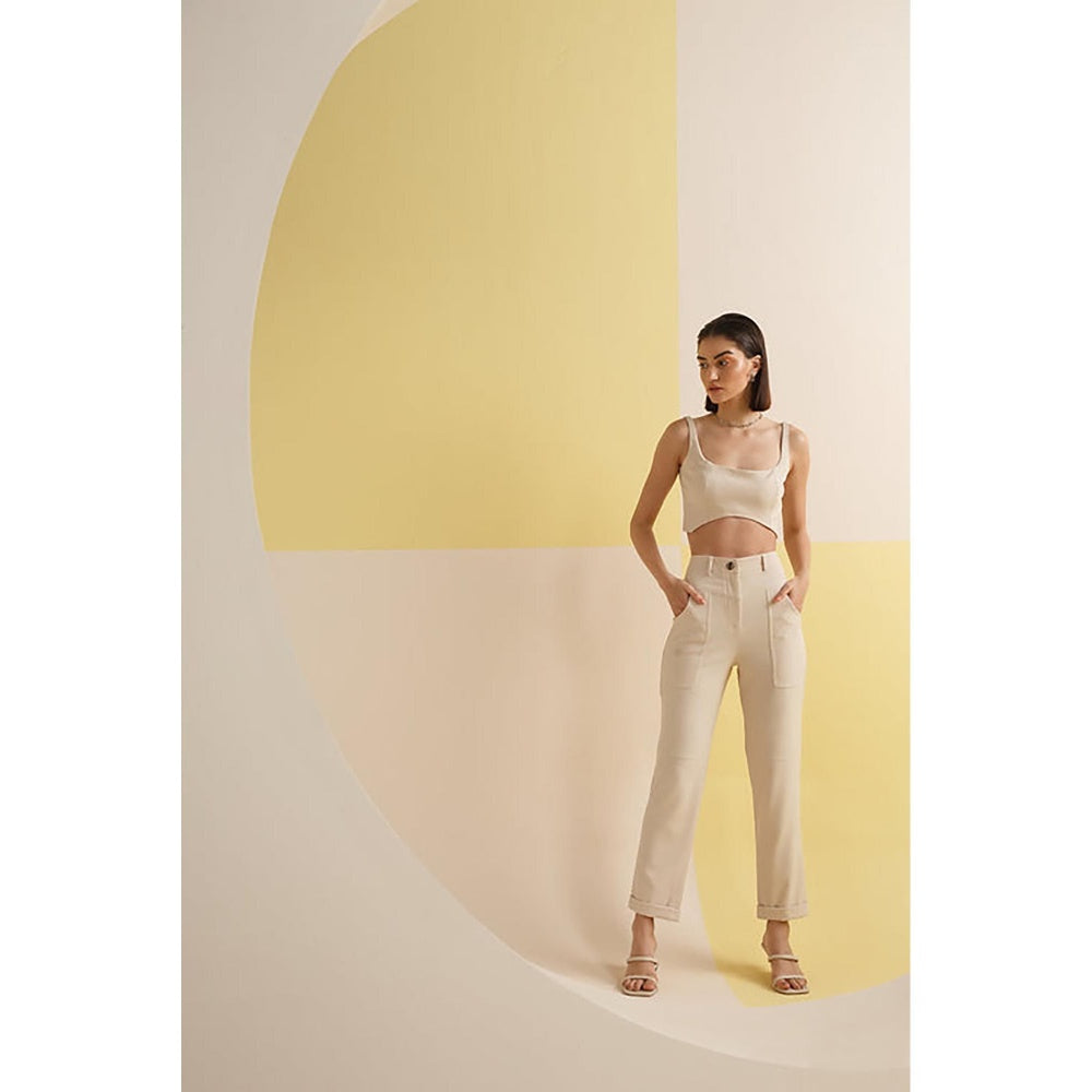 The Dapper Lady Ivory Tapered Pants