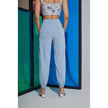 The Dapper Lady Aqua Asymmetric Joggers