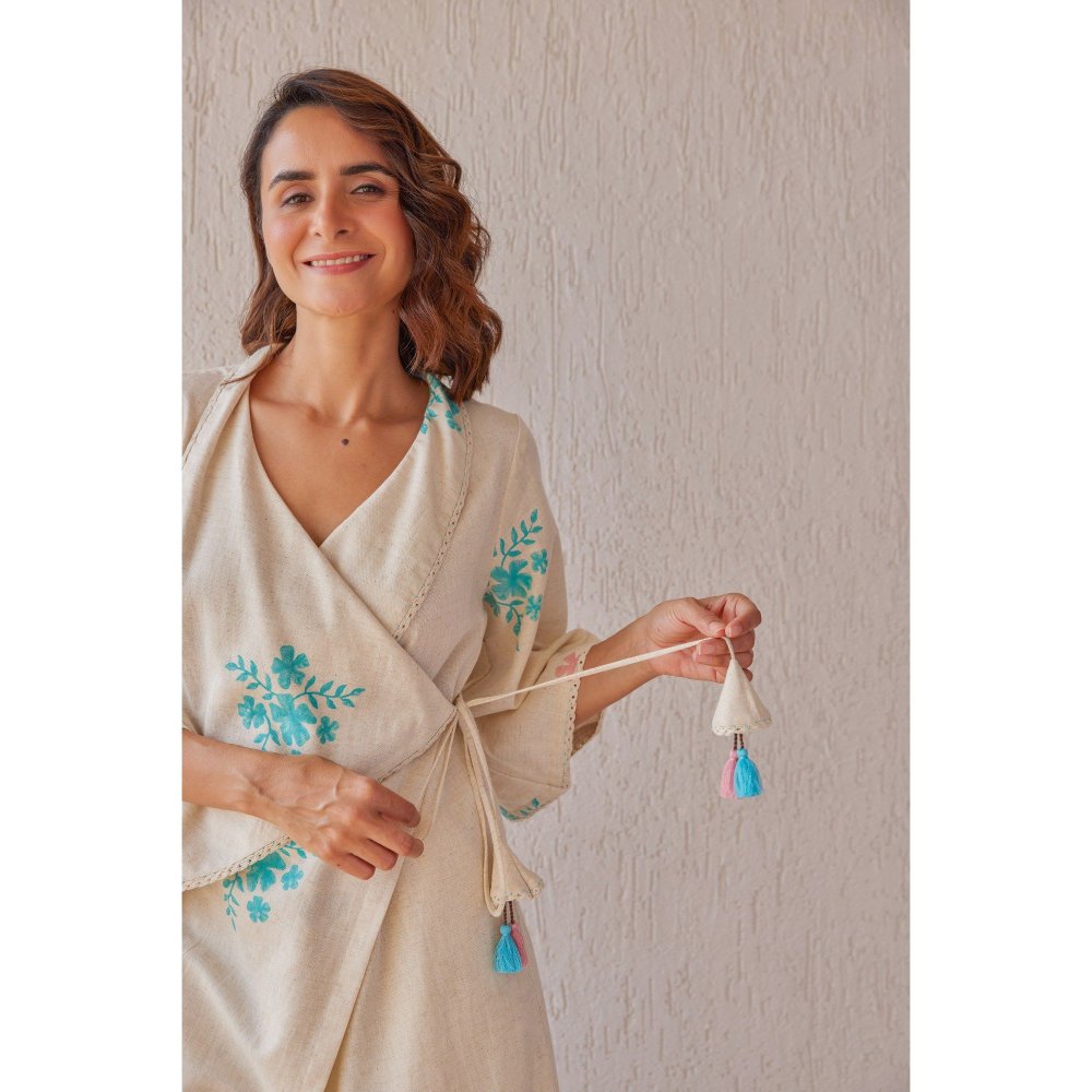 The Yellow Bow Rosette Beige Co-Ord (Set of 2)