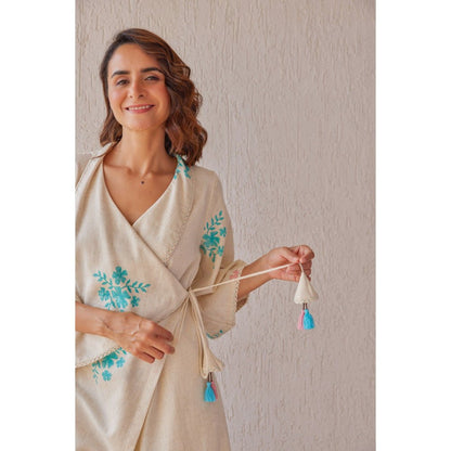 The Yellow Bow Rosette Beige Co-Ord (Set of 2)
