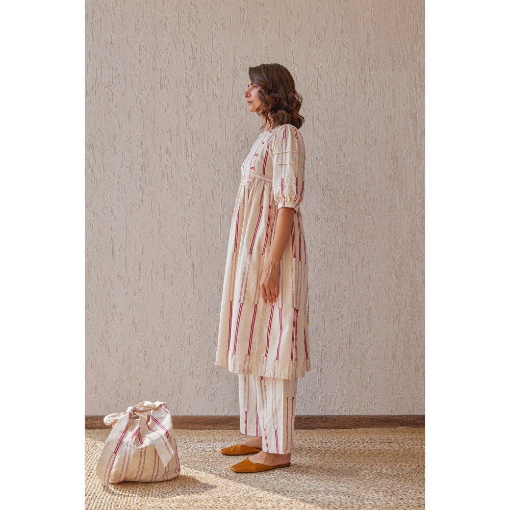 The Yellow Bow Obi Beige Co-Ord (Set of 2)