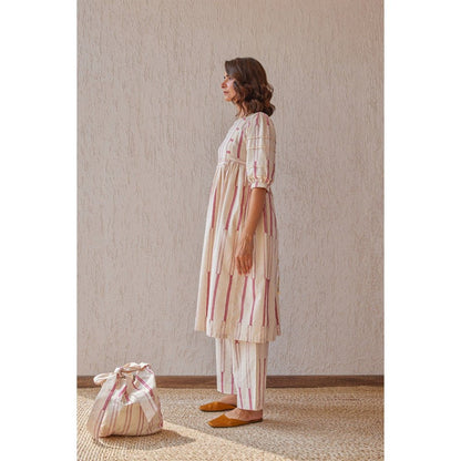 The Yellow Bow Obi Beige Co-Ord (Set of 2)