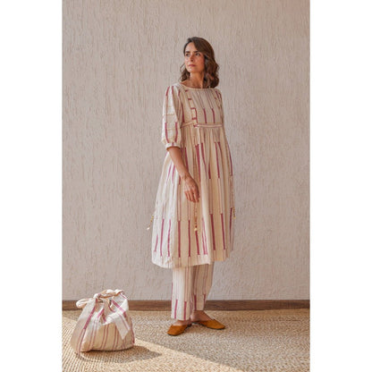 The Yellow Bow Obi Beige Co-Ord (Set of 2)