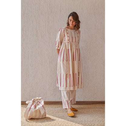 The Yellow Bow Obi Beige Co-Ord (Set of 2)