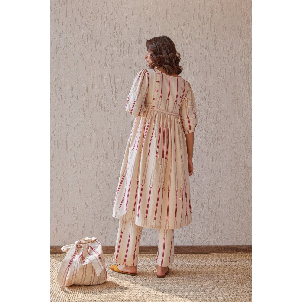 The Yellow Bow Obi Beige Co-Ord (Set of 2)
