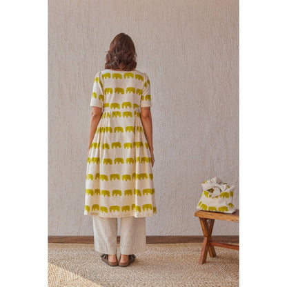 The Yellow Bow Ellie White Kurta with Pant (Set of 2)