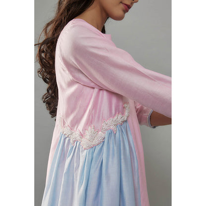THE AARYA Ruelle Pink Kurta with Pant (Set of 2)