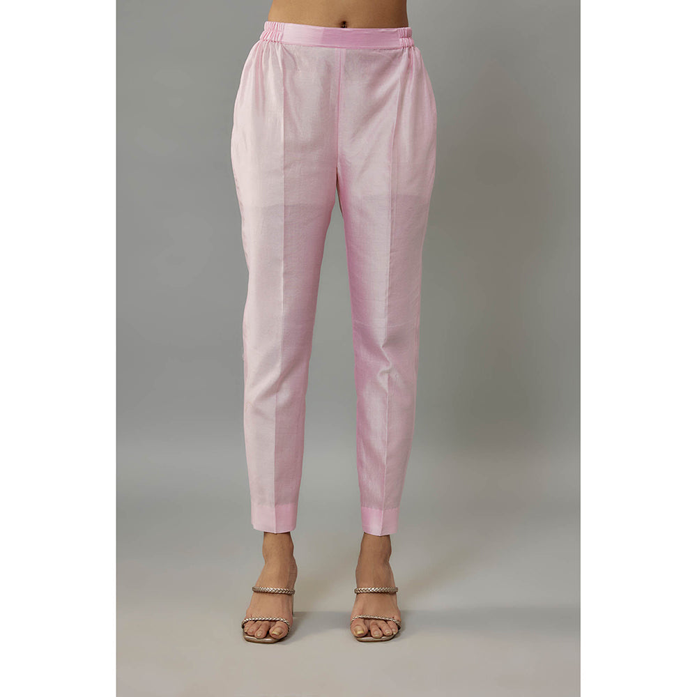 THE AARYA Ruelle Pink Kurta with Pant (Set of 2)
