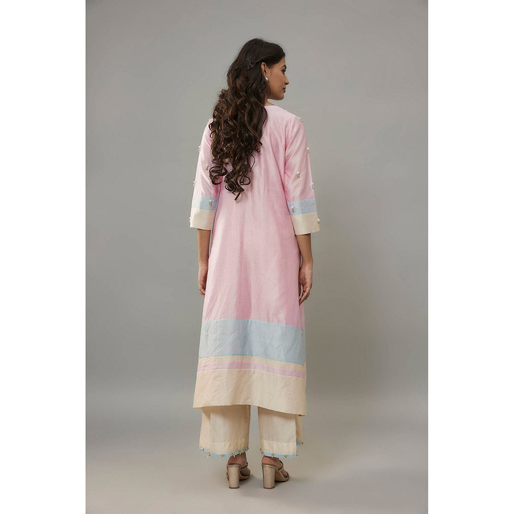 THE AARYA Sora Pink Kurta with Palazzo (Set of 2)