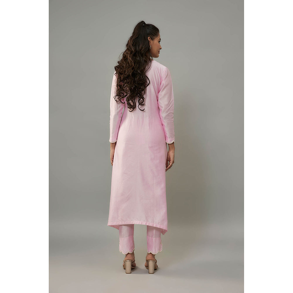 THE AARYA Darika Pink Kurta with Pant and Dupatta (Set of 3)