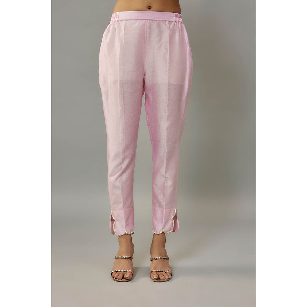 THE AARYA Darika Pink Kurta with Pant and Dupatta (Set of 3)
