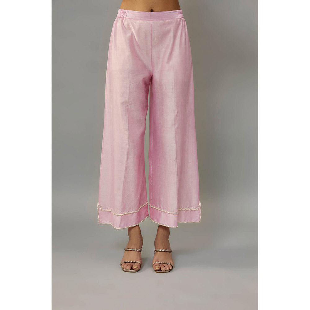 THE AARYA Yara Pink Anarkali with Palazzo and Dupatta (Set of 3)