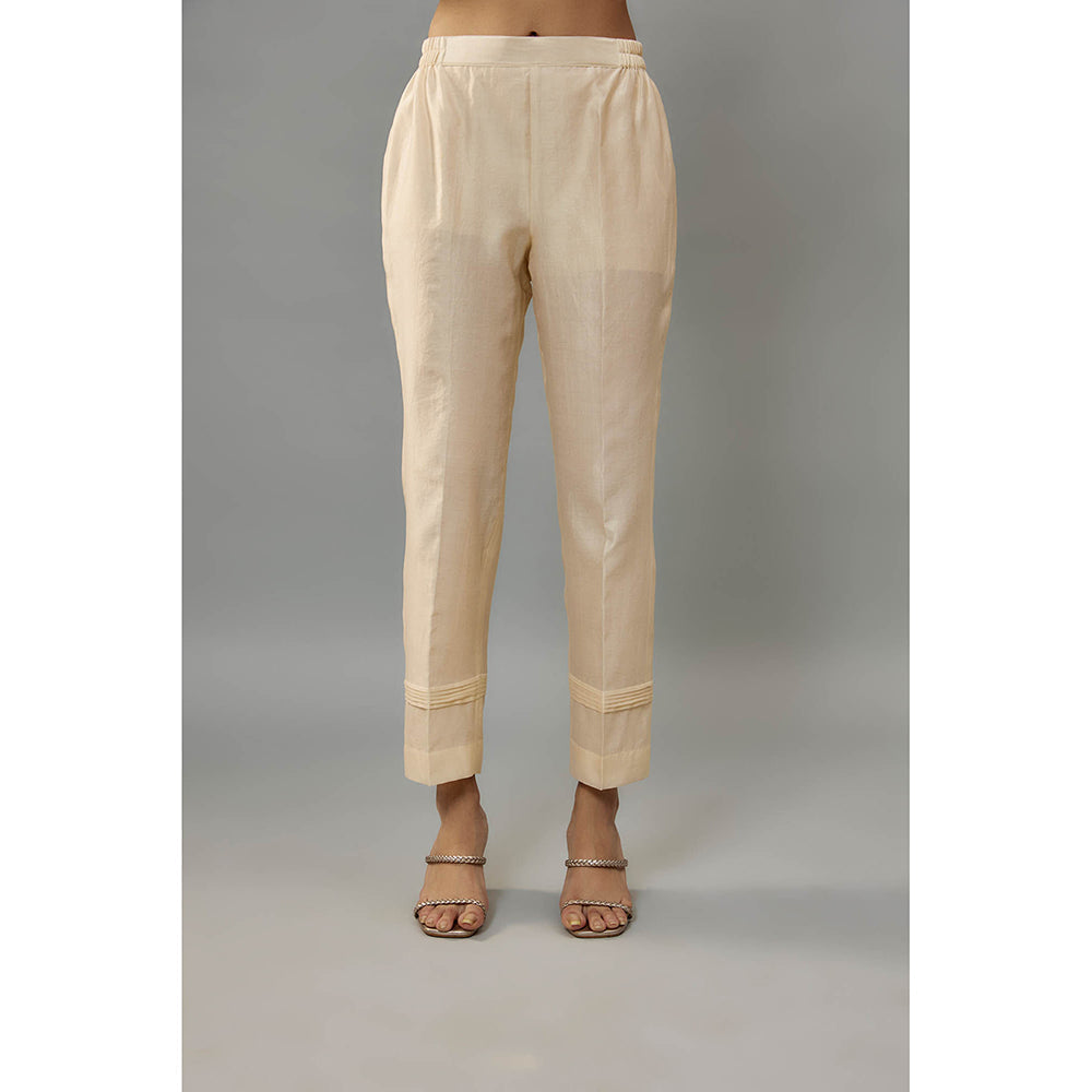THE AARYA Eira Beige Kurta with Pant and Dupatta (Set of 3)