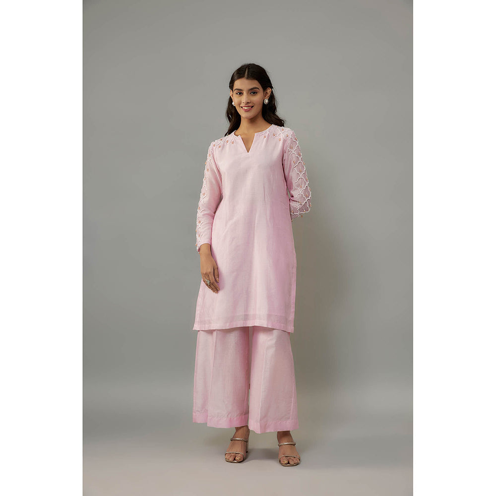 THE AARYA Kaena Pink Kurta with Palazzo (Set of 2)