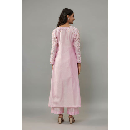 THE AARYA Kaena Pink Kurta with Palazzo (Set of 2)
