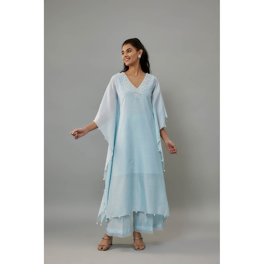 THE AARYA Yeva Blue Kaftan with Palazzo (Set of 2)