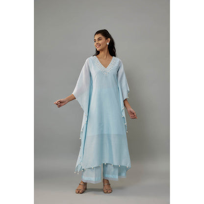 THE AARYA Yeva Blue Kaftan with Palazzo (Set of 2)