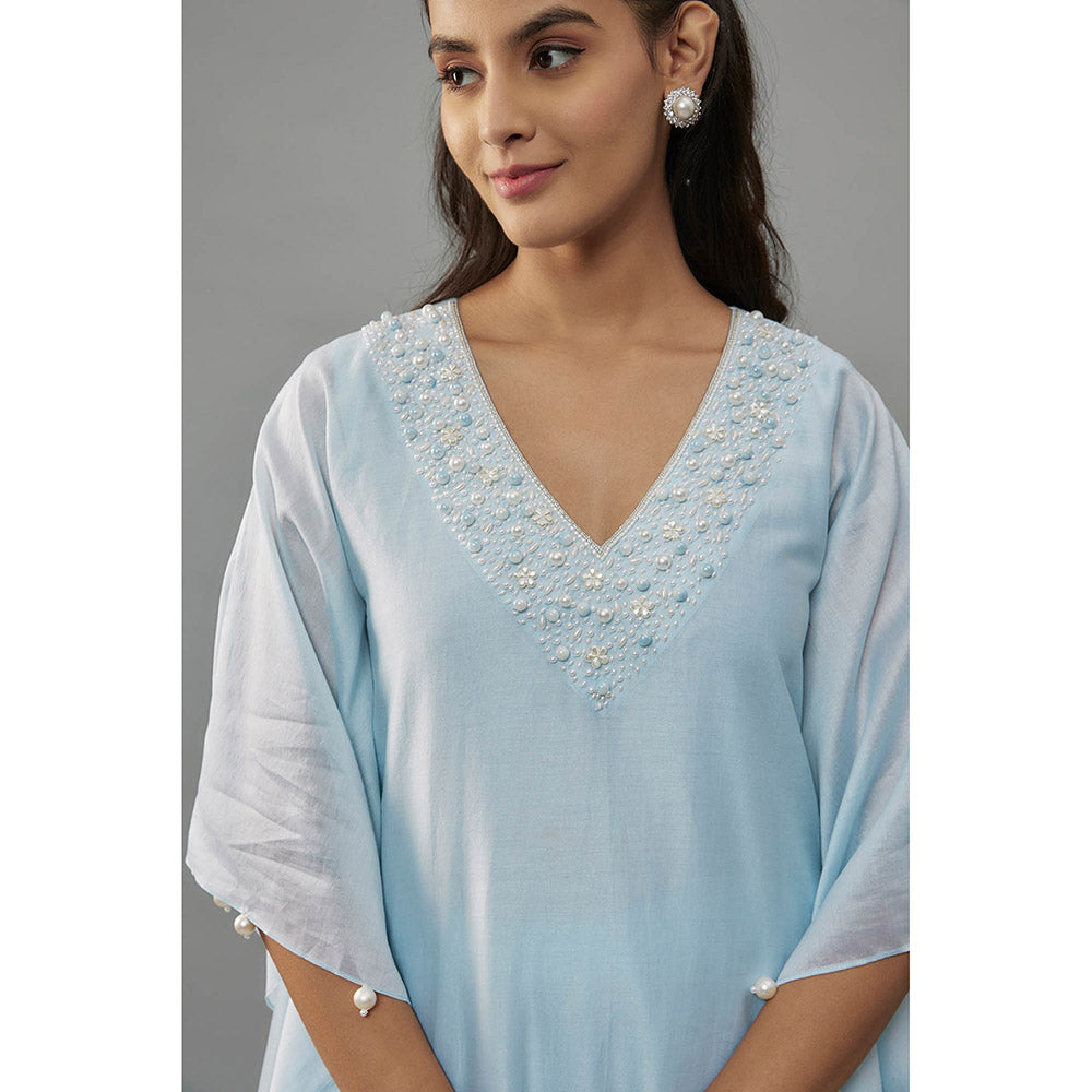 THE AARYA Yeva Blue Kaftan with Palazzo (Set of 2)