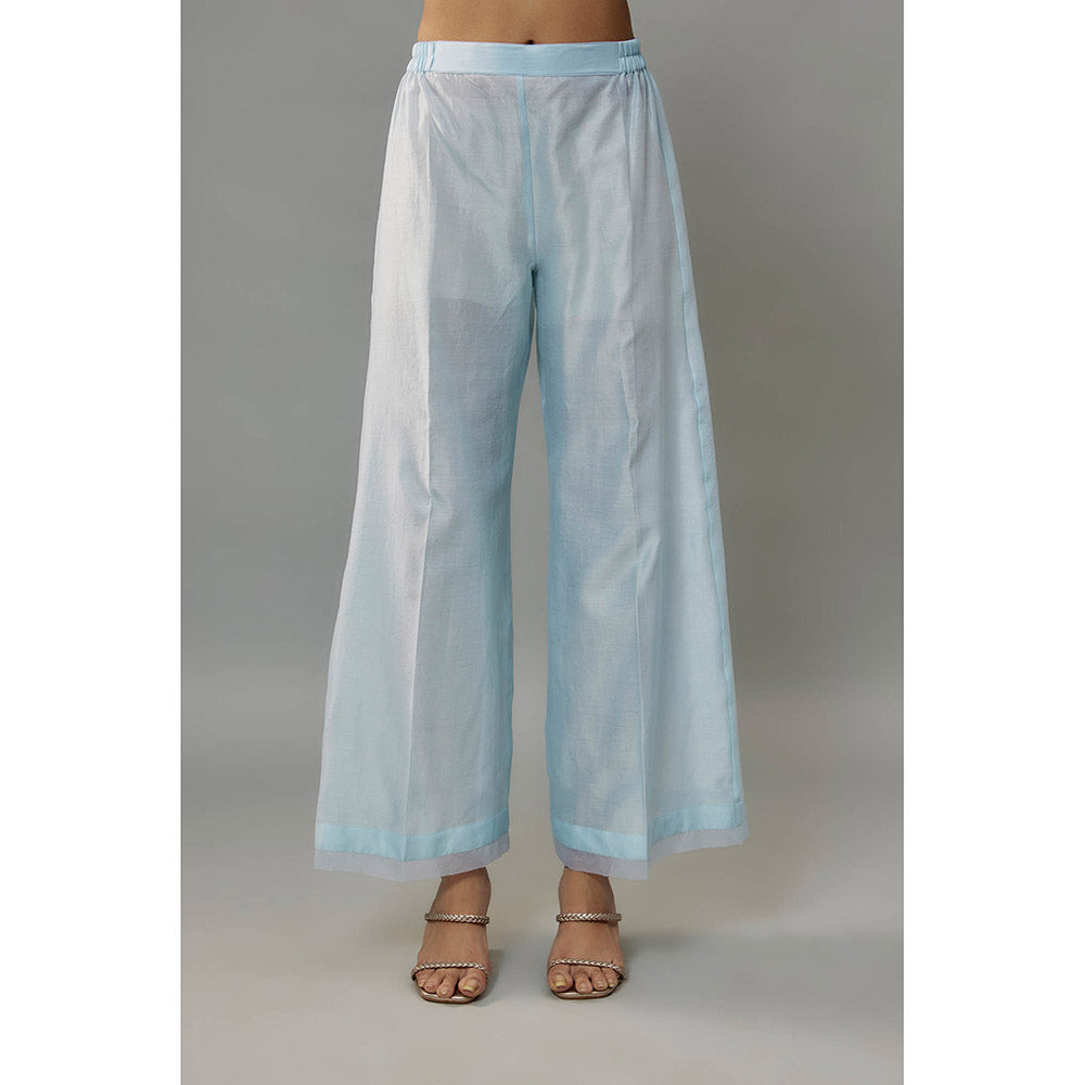 THE AARYA Yeva Blue Kaftan with Palazzo (Set of 2)