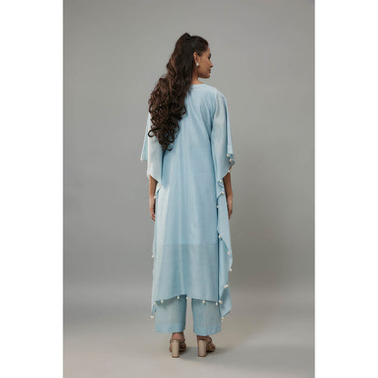 THE AARYA Alurra Blue Kaftan with Palazzo (Set of 2)