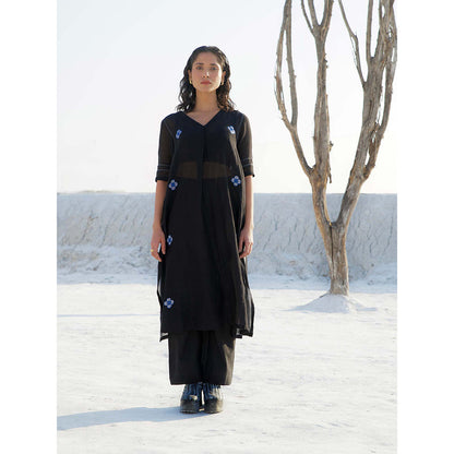 The Loom Art Poppy Night Black Kurta and Pant (Set of 2)