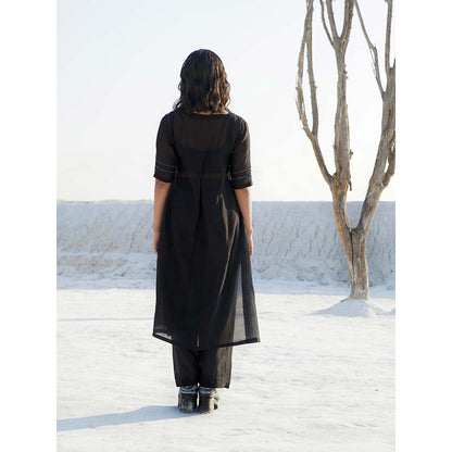 The Loom Art Poppy Night Black Kurta and Pant (Set of 2)