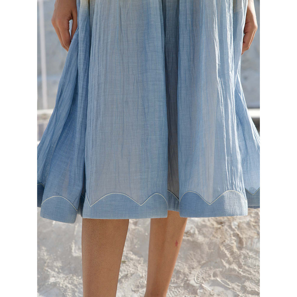 The Loom Art Golden Sky Blue and Vanilla Yellow Dress with Slip (Set of 2)