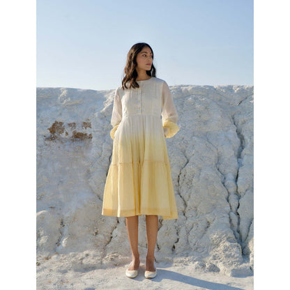The Loom Art Corn Silk White and Vanilla Yellow Dress