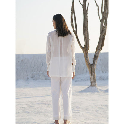 The Loom Art Lily White Shirt and Pant (Set of 2)