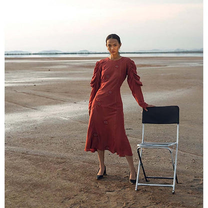 The Loom Art Coral Love Midi Dress