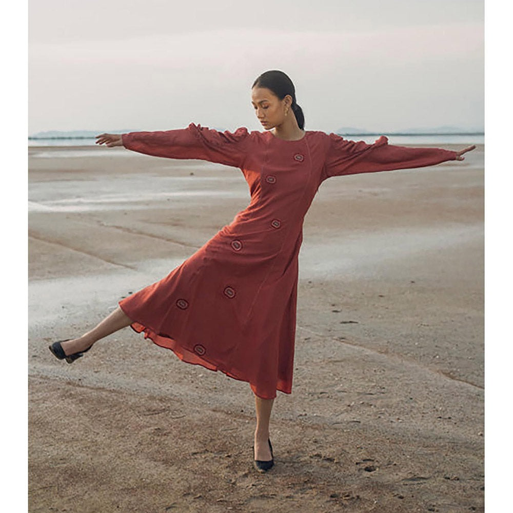 The Loom Art Coral Love Midi Dress