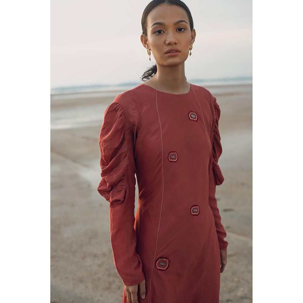 The Loom Art Coral Love Midi Dress